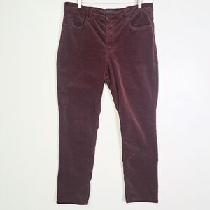 Kut From The Kloth Rachael Fab Ab Burgundy Velvet High Rise Mom Jeans Womens 14